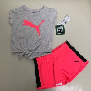 Puma girl cute neon shorts set